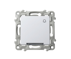 Ospel ŁP-6ZS/m/00 SZAFIR Įprastai atidarytas jungiklis, varpelis su baltu apšvietimu, baltas ŁP-6ZS/m/00