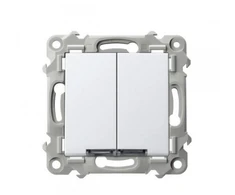 Ospel ŁP-9ZS/m/00 SZAFIR Vienpolis + laiptinės jungiklis su baltu foniniu apšvietimu baltas ŁP-9ZS/m/00