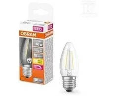 LED lemputė OSRAM Filament, E27, B40, žvakės formos, 4,8W, 2700K, 470 lm, dim, skaidri