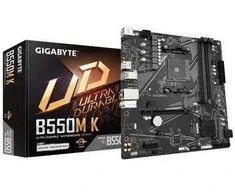 pagrindinė plokštė Gigabyte B550M K (AMD Ryzen 5000 Series AM4 CPUs, iki 4733MHz DDR4 (OC), 2xPCIe 3.0 M.2, GbE LAN, USB 3.2 Gen1)
