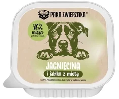 Paka Zwierzaka ėriena i jabłko mokra maistas šuniui tacka 150g