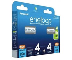 PANASONIC ENELOOP Rinkinys 4x AA 2000mAh + 4x AAA 800mAh