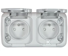 Panasonic Viko PALMIJA Dvivietis lizdas su IP54 pilku įžeminimu (90555585)
