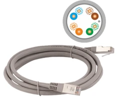 Patch-cord F/UTP kat.5e PVC 2.0m pilka ALANTEC