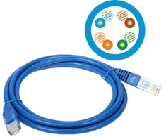 Patch-cord U/UTP kat.5e PVC 2.0m mėlyna ALANTEC