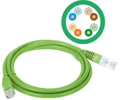 Patch-cord U/UTP kat.5e PVC 2.0m žalia ALANTEC