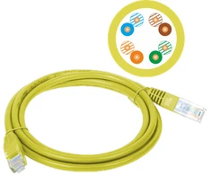 Patch-cord U/UTP kat.5e PVC 5.0m geltona ALANTEC
