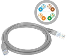 Pajungimo laidas U/UTP cat.6 PVC 1.0m pilkas ALANTEC