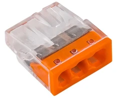 Pawbol E.4181T Greito prijungimo jungtis 2,5 mm2, 3 kontaktai, oranžinė, E.4181T /100 vnt./
