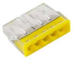 Pawbol E.4183T Greito prijungimo jungtis 2,5 mm2, 5 kontaktų, geltona, E.4183T /100 vnt./