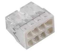 Pawbol E.4184T Greito prijungimo jungtis 2,5 mm2, 8 kontaktų, balta, E.4184T /50 vnt./