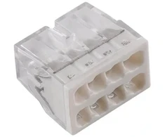 Pawbol E.4184T Greito prijungimo jungtis 2,5 mm2, 8 kontaktų, balta, E.4184T /50 vnt./
