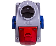 PCE lizdas su "COMBO- POL" jungikliu IP44 32A 400V 3P + Z + N lizdai 2x230V IP44 (960625421W)