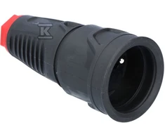 PCE nešiojamas guminis lizdas 16A 2P+Z 230V IP20 TAURUS2 2410-srw