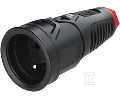 PCE nešiojamas guminis lizdas 16A 2P+Z 230V IP20 TAURUS2 2410-srw