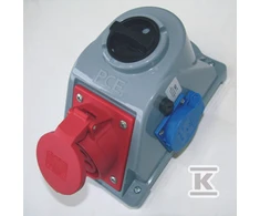 PCE Fiksuotas lizdas su jungikliu Combo- Pol 32A 400V 3P + Z + N 2x230V IP44 96062542 W