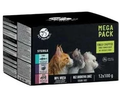 Pet Republic PETREPUBLIC Mega Pack Steril Tuna, kalakutiena, jautiena – šlapias kačių maistas – 12x100g