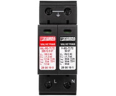 Phoenix Contact B tipo viršįtampis ribotuvas + C 12.5kA 1,2kV 240V AC VAL- MS- T1 / T2 335 / 12,5 / 1 + 1 (2800187)