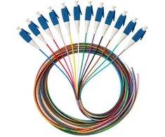 Pigtail SM 1J 9/125 kištukas LC/UPC ilg. 2 m "EASY STRIP" pakuotė 12 vnt. įvairiaspalviai ALANTEC