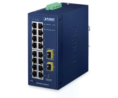 Šakotuvas Planet IGS-4215-16T2S-U IP30 pramoninis L2/L4 16 prievadų 10/100/1000T + 2 prievadų 100/1000X SFP valdomas komutatorius