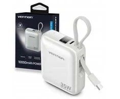 Vention 10000mAh 35W - power bank with USB-C cable (beige)