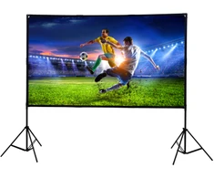 EXTRALINK FOLDABLE Projektoriaus ekranas 72" 16:9, 160x90cm, Baltas, WITH STAND, PSF-72