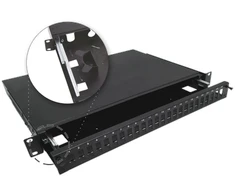 a-lan Alantec 24xSC duplex / 24xLC quad 19" 1U telescopic fibre optic patch panel with mounting accessories (grommets, cable ties) (FOP-1U-24SCD-C-P)
