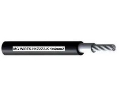 Fotovoltinis kabelis // MG Wires // 1x4mm2, 0.6/1kV juodas H1Z2Z2-K-4mm2 BK, 500m ritė