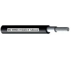 Fotovoltinis kabelis // MG Wires // 1x6mm2, 0,6/1kV juodas H1Z2Z2-K-6mm2 BK, pakuotė 100m