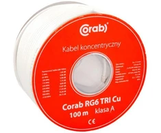 KOAKSINIS KABELIS RG6 TRI Cu CORAB (100m ritė) A klasė