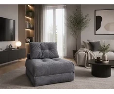 WOBA pouffe-mattress, dark pilkas