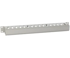 Pulsar RAOK-1M-G Horizontalus metalinis kabelių organizatorius su dangteliu 1U, pilkas