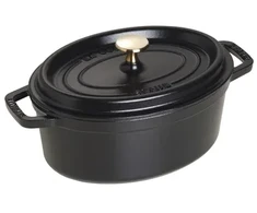 Ovalus ketaus puodas Staub – 2,35 l, juodas