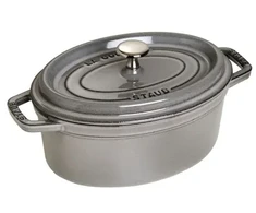 Ovalus ketaus puodas Staub - 2,35 l, grafito spalvos