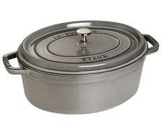 Ovalus ketaus puodas Staub – 8 l, grafito spalvos