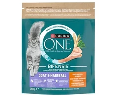 Purina Nestle One Bifensis Coat & Hairball Rich in vištiena – sausas kačių maistas – 750g