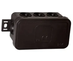 Tuščia ant paviršiaus montuojama dėžutė su 8 įvadais VIPLAST V8 click Juodas IP54 80x45x41mm 038-05