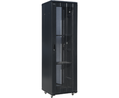 Q Lantec ALAN Spintelė su rakinama, vienos dalies A-LAN SS-42U-800-1000-02-C (42U, 19', 2050mm / 800mm / 1000mm, pastatoma, stiklinė, juodos spalvos)