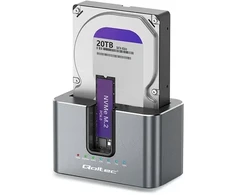 QOLTEC Bazinė stotelė DOKUJĄCA HDD SSD | SATA | M.2 NVME | KLONOWANIE | USB-C | 10GB/S