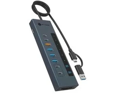 RaidSonic Hub 11-w-1 Hub Icy Box USB 3.2 su Type-C ir kortelių skaitytuvu