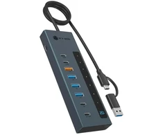 RaidSonic ICY BOX IB-HUB1743-CPD USB 3.2 Gen 2 (3.1 Gen 2) Type-A + Type-C 10000 Mbit/s Mėlyna