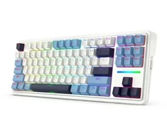 REDRAGON K728WBB-RGB-PRO Antonium Pro klaviatūra USB + RF belaidė + Bluetooth Baltas, Mėlyna