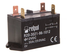 Relpol 2611748 Pramoninė relė 1Z 30A 12V DC AgSnO2 R20-3021-96-1012 2611748