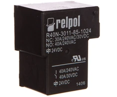 Relpol 2614814 Pramoninė relė 1P 40A 24V DC PCB R40N-3011-85-1024 2614814