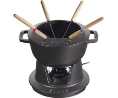 Rinkinys do fondue Staub - 18 cm, Juodas