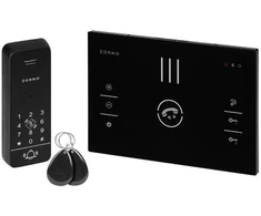 SANDI, vienos šeimos domofono komplektas, be ragelio, 2 laidų, užšifruotas, RFID, juodas