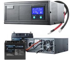 Extralink Piorun 3000VA/2100W keitiklio rinkinys + 2x Extralink LiFePO4 12,8 V 40 Ah akumuliatoriai | Nepertraukiamo maitinimo šaltinis | Grynas sinusinis signalas, akumuliatoriaus įtampa 12,8 V nuolatinė srovė + nereikalauja priežiūros