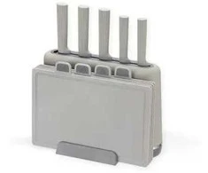 Maestro MR-1412-Pilkas Peilis set with block + Cutting board set Gray