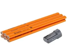 Rinkinys OŁÓWKÓW BUDOWLANYCH Z TEMPERÓWKĄ HB OVAL DIY-PC2OV18OR/S6B BRADAS