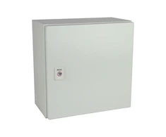 „Rittal AX Compact“ korpusas, 380x380x210 mm, lakštinis metalas, įleidžiamas, vienvėrės durys, 1 kumštelinė spyna 1380.000